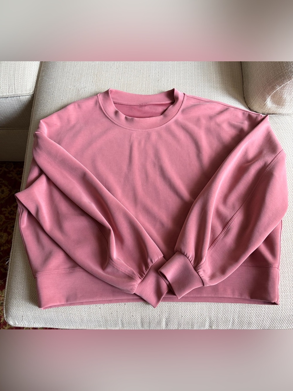 Lululemon Softstreme Perfectly Oversized Cropped Crew - Briar Rose Size 10